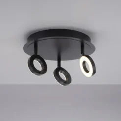 LED Deckenstrahler anthrazit rund 3 flammig drehbar spritzwasserschutz
