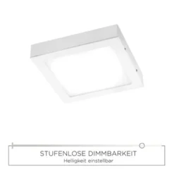 LED-Einbauleuchte in weiß und quadratisch inkl. Dimmfunktion leuchtet blendfrei