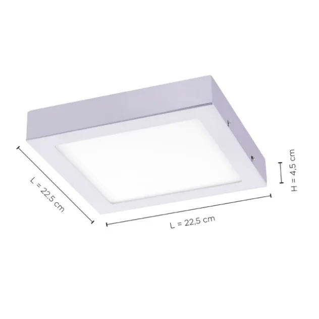 LED-Einbauleuchte, silber, quadratisch, dimmbar, blendfrei, warnweiß, eckig