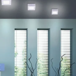 LED-Einbauleuchte, silber, quadratisch, eckig, modern, dimmbar, blendfrei