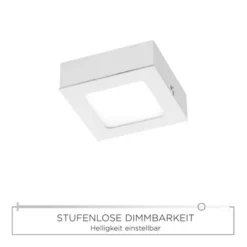 LED-Einbauleuchte, weiß, quadratisch, inkl. Dimmfunktion, blendfrei, modern