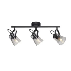 LED 3 flammige Deckenlampe und Wandlampe schwarz drehbar schlichtes Design