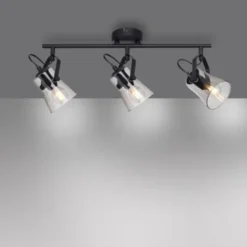 LED 3 flammige Deckenlampe und Wandlampe schwarz drehbar schlichtes Design