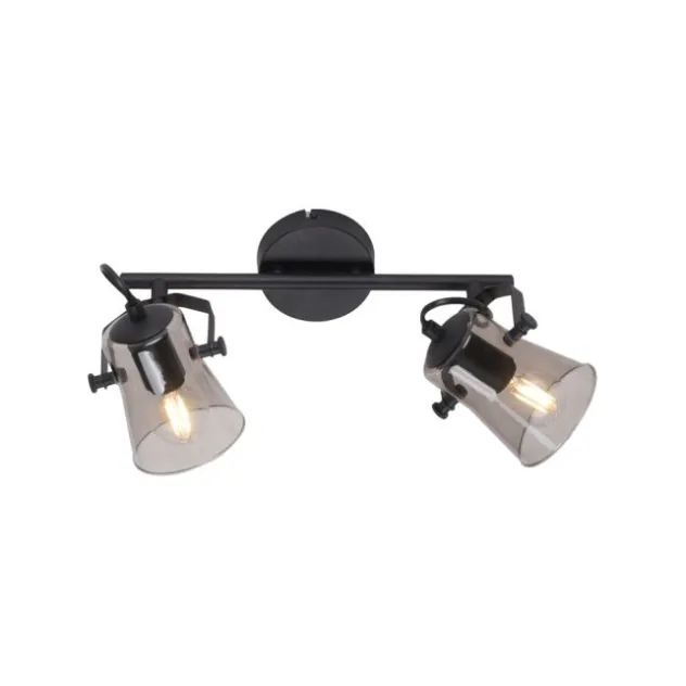 LED 2 flammige Deckenlampe und Wandlampe schwarz drehbar schlichtes Design