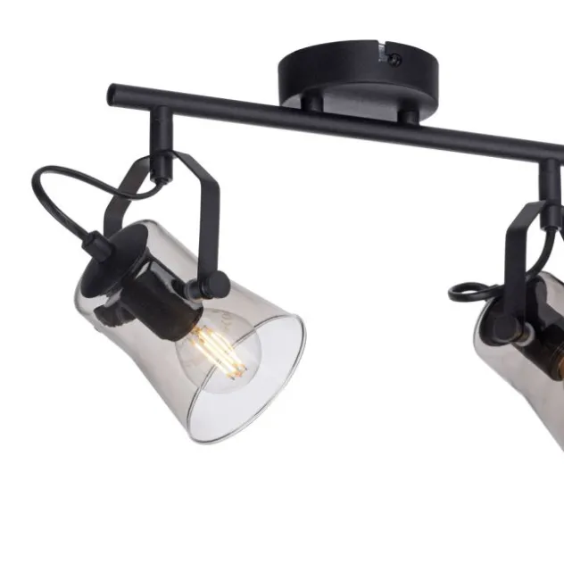 LED 2 flammige Deckenlampe und Wandlampe schwarz drehbar schlichtes Design