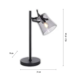 LED 1 flammige Tischlampe schwarz drehbar Schnurschalter schlichtes Design
