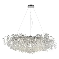 LED Kronleuchter chrom Kristallanhänger Pendelleuchte Schlafzimmer