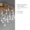 LED Kronleuchter ICICLE altmessing Glaskristallabhänger Schlafzimmer