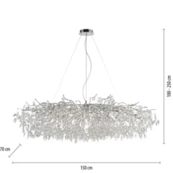 LED Kronleuchter Kristallanhänger chrom Pendelleuchte Schlafzimmer
