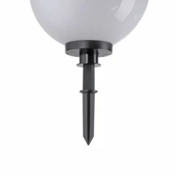 LED Kugelleuchte 2er Set 40x40x71cm weiß mit Kabel und Spieß Außenlampe