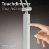 LED-Kugelleuchte, messing-matt, Touchdimmer, blendfrei, Opalglas