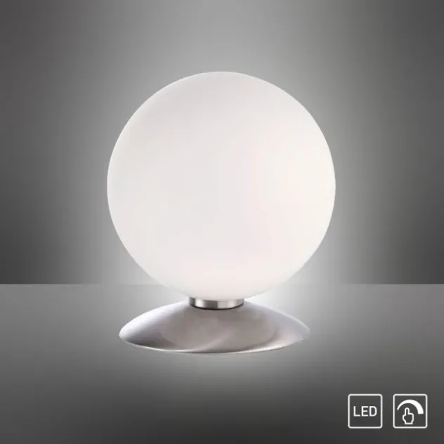 LED-Kugelleuchte, Tischleuchte, warmweißer Lichtfarbe, Touchdimmer, blendfrei