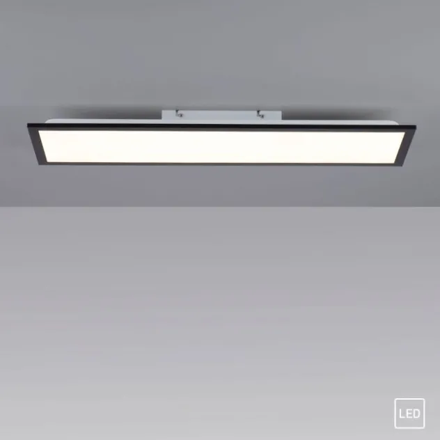 LED Panel, Deckenleuchte, flach, schwarz, rechteckig
