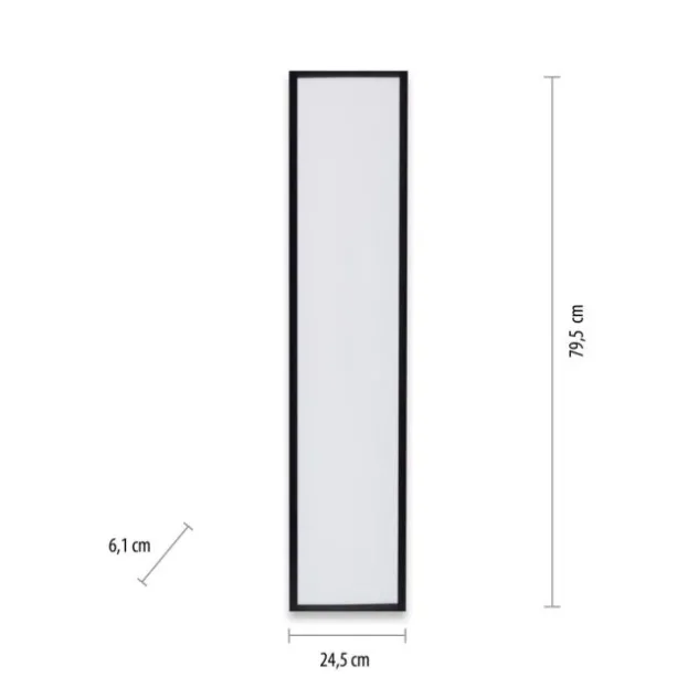 LED Panel, Deckenleuchte, flach, schwarz, rechteckig