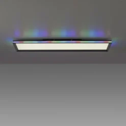 LED Panel, Deckenleuchte, flach,dimmbar, schwarz, mit RGB Laufbandumrandung