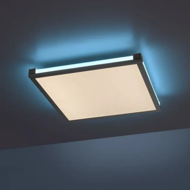 LED Panel Deckenleuchte, schwarz, dimmbar, Fernbedienung, Memory