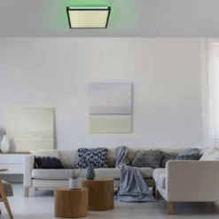 LED Panel Deckenleuchte, schwarz, dimmbar, Fernbedienung, Memory