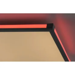 LED Panel Deckenleuchte, schwarz, dimmbar, Fernbedienung, Memory
