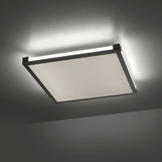 LED Panel Deckenleuchte, schwarz, dimmbar, Fernbedienung, Memory