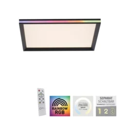 LED Panel, Deckenleuchte, schwarz, Fernbedienung, dimmbar