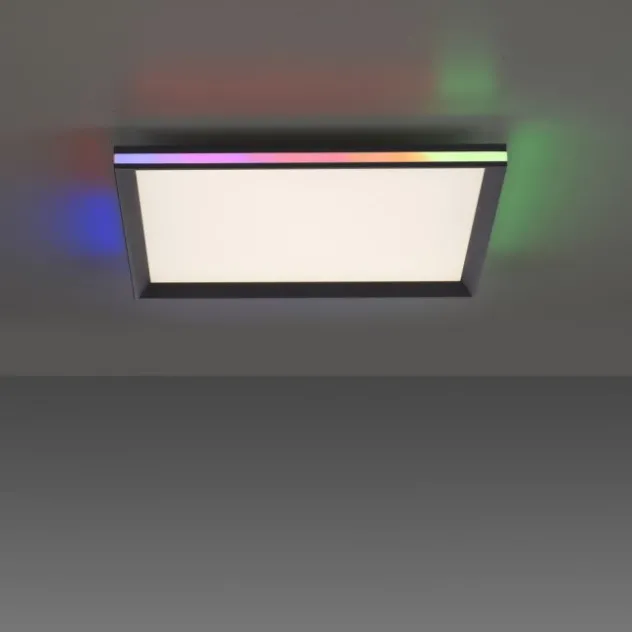 LED Panel, Deckenleuchte, schwarz, Fernbedienung, dimmbar
