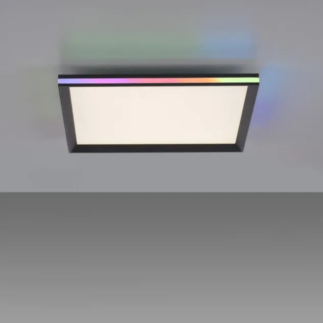 LED Panel, Deckenleuchte, schwarz, Fernbedienung, dimmbar