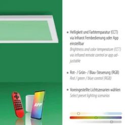 LED Panel, Deckenleuchte, weiß, 100x25 cm, dimmbar, Smart-Home