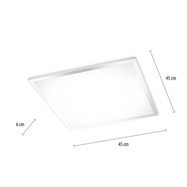 LED-Panel, Rahmen chrom , IP44, Badezimmer Panel, 45x45cm, CCT