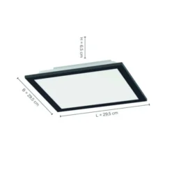 LED Panel, Rahmen schwarz, dimmbar, CCT Farbsteuerung, quadratisch, modern