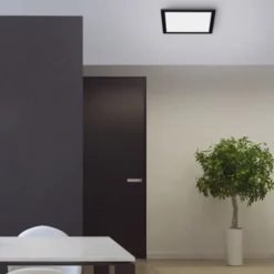 LED Panel, Rahmen schwarz, dimmbar, CCT Farbsteuerung, quadratisch, modern