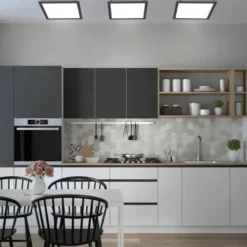 LED Panel, Rahmen schwarz, quadratisch, CCT, dimmbar, Memory Funktion