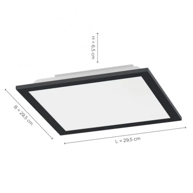 LED Panel, Rahmen schwarz, quadratisch, CCT, dimmbar, Memory Funktion