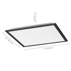 LED Panel, Rahmen schwarz, quadratisch, dimmbar, CCT, Fernbedienung, modern