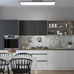 LED Panel, Rahmen schwarz, rechteckig, CCT, Fernbedienung, dimmbar, modern
