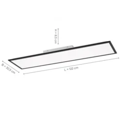 LED Panel, Rahmen schwarz, rechteckig, CCT, Fernbedienung, dimmbar, modern