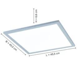 LED Panel Rahmen silberfarbig, 45,5x45,5cm, Fernbedienung, platzsparend