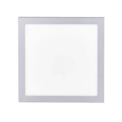LED-Panel, silber, 30x30cm, quadratisch, schlicht, blendfrei, Flur, flach