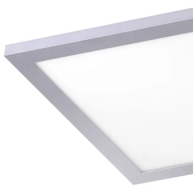LED-Panel, silber, 30x30cm, quadratisch, schlicht, blendfrei, Flur, flach