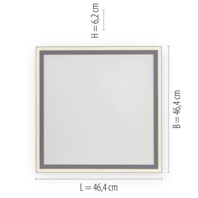LED Panel, weiß, quadratisch, CCT Farbsteuerung, dimmbar, Fernbedienung