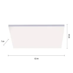 LED-Panel, weiß, rahmenlos, 62x62cm, CCT, dimmbar, Fernbedienung, blendfrei