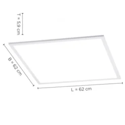 LED-Panel, weiß, 62x62cm, Backlight, dimmbar, Farbsteuerung