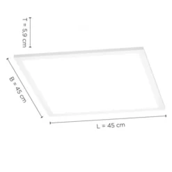 LED-Panel, weiß, 45x45cm, Backlight, dimmbar, Farbsteuerung