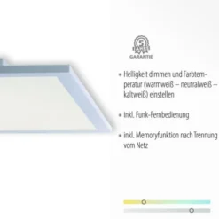 LED-Panel, weiß, 45x45cm, flach, blendfreies Licht, CCT, dimmbar