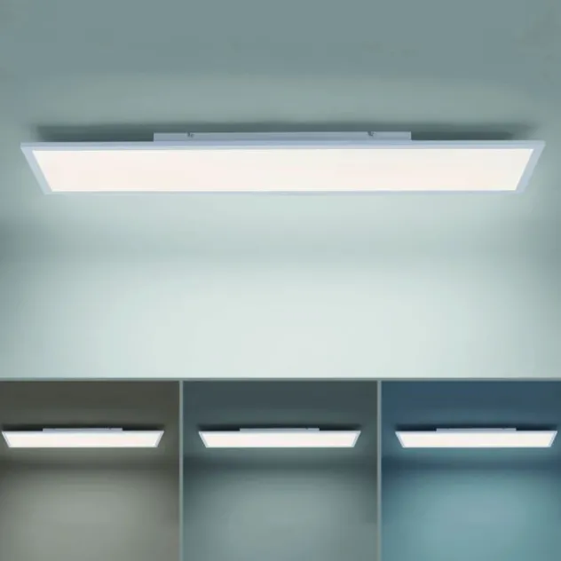 LED-Panel, weiß, 120x30cm, flach, CCT, dimmbar, Deckenleuchte