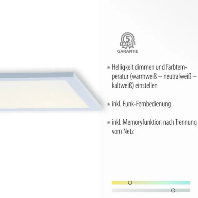 LED-Panel, weiß, 120x30cm, flach, CCT, dimmbar, Deckenleuchte