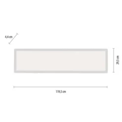 LED-Panel, weiß, 120x30cm, flach, CCT, dimmbar, Deckenleuchte