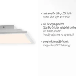 LED-Panel, weiß, 29,5x29,5cm, incl. Bewegungsmelder