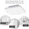 LED-Panel,weiß, 30x30cm, rahmenlos, CCT, Fernbedienung
