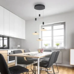 LED Pendellampe 3 flammig rund schwarz dimmbar höhenverstellbar