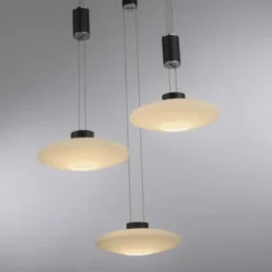 LED Pendellampe 3 flammig rund schwarz dimmbar höhenverstellbar